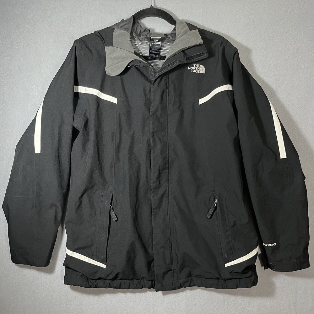 North Face Hyvent Jacket Boys XL‎ 18/20 Black, Mesh Lined, Hood, Full Zip 3 In 1